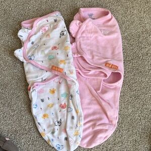 SwaddleMe Pink Solid & White Multicolor Animal Print Sleep Sacks